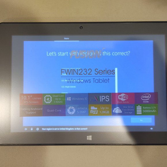 10" Windows 10 Fusion5 Ultra Slim Windows Tablet PC, 4GB RAM, 128GB storage - Picture 2 of 7